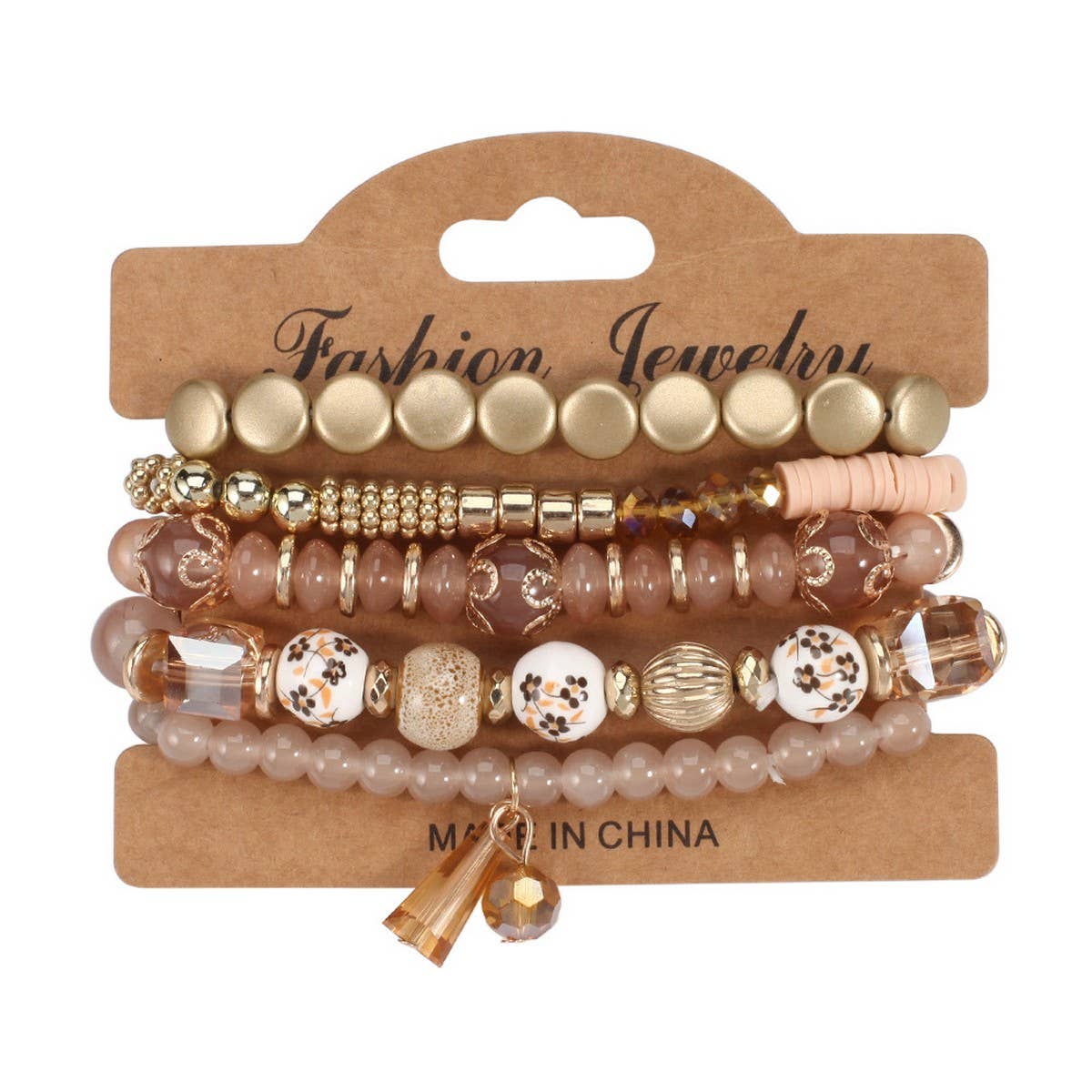 CWAJE05695_BOHO CRYSTAL PENDANT MULTI LAYER ELASTIC BRACELET
