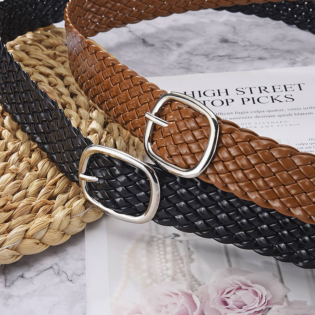 WOMEN NEW STYLE BUCKLE PU PATENT LEATHER BELT_CWABE0594