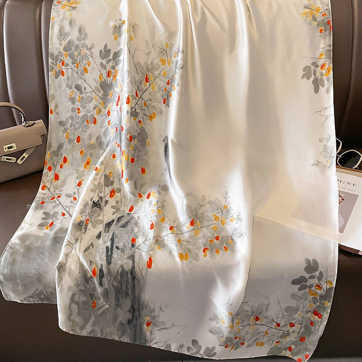 Silky Print Scarf Wrap ? Chic Beach & Sun Cover