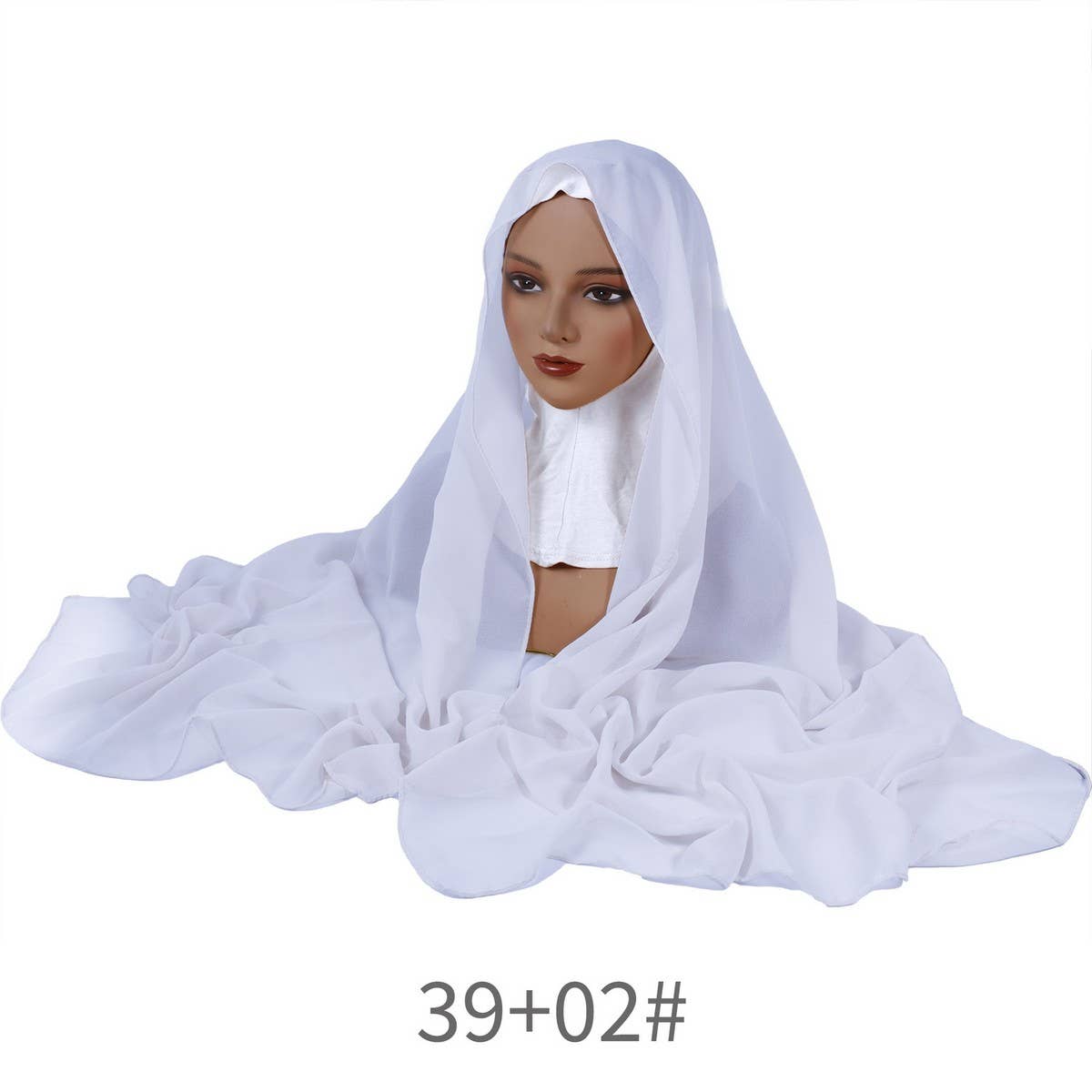 CLASSIC SOLID COLOR PEARL CHIFFON ETHNIC HEADSCARF