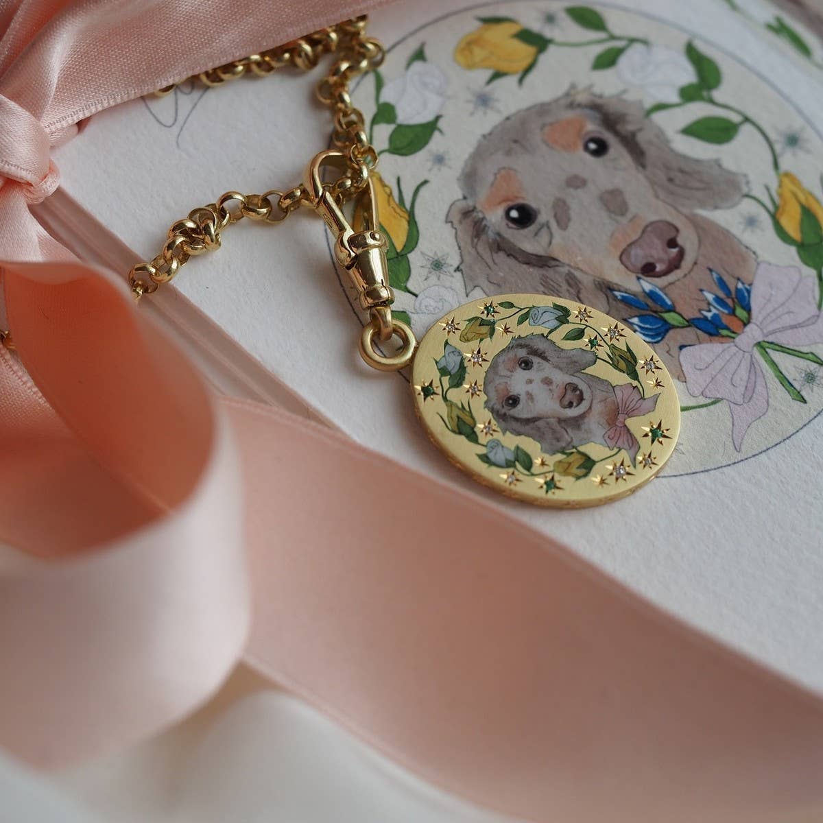 New Dog Stainless Steel Painted Necklace