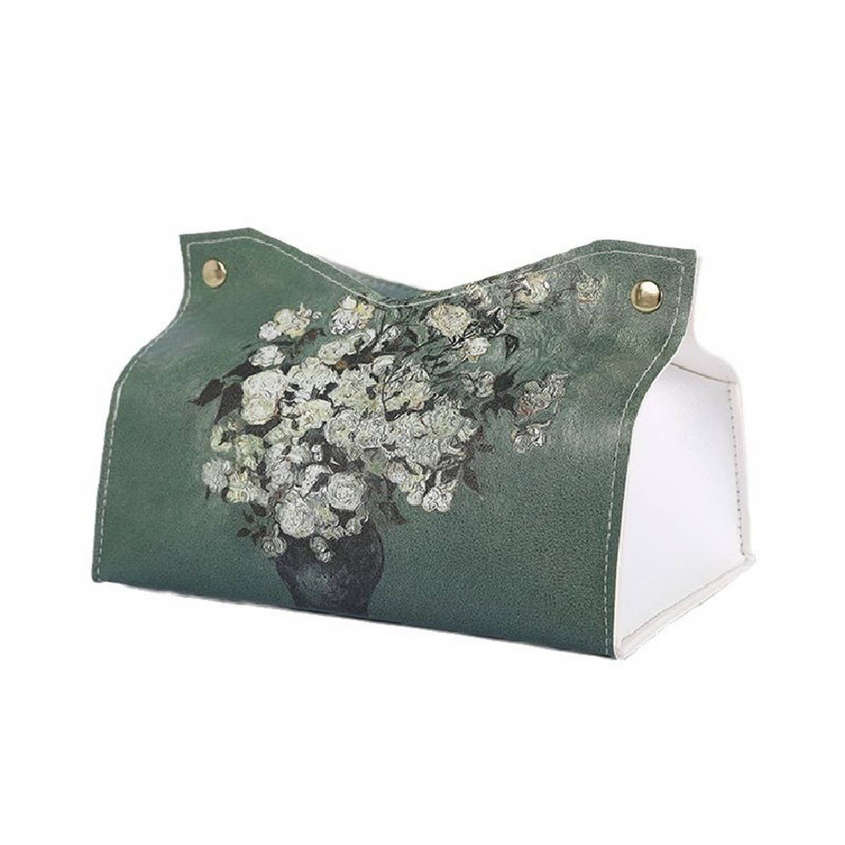 NEW CANGLING GREEN LEATHER TISSUE BOX CAR MOUNT