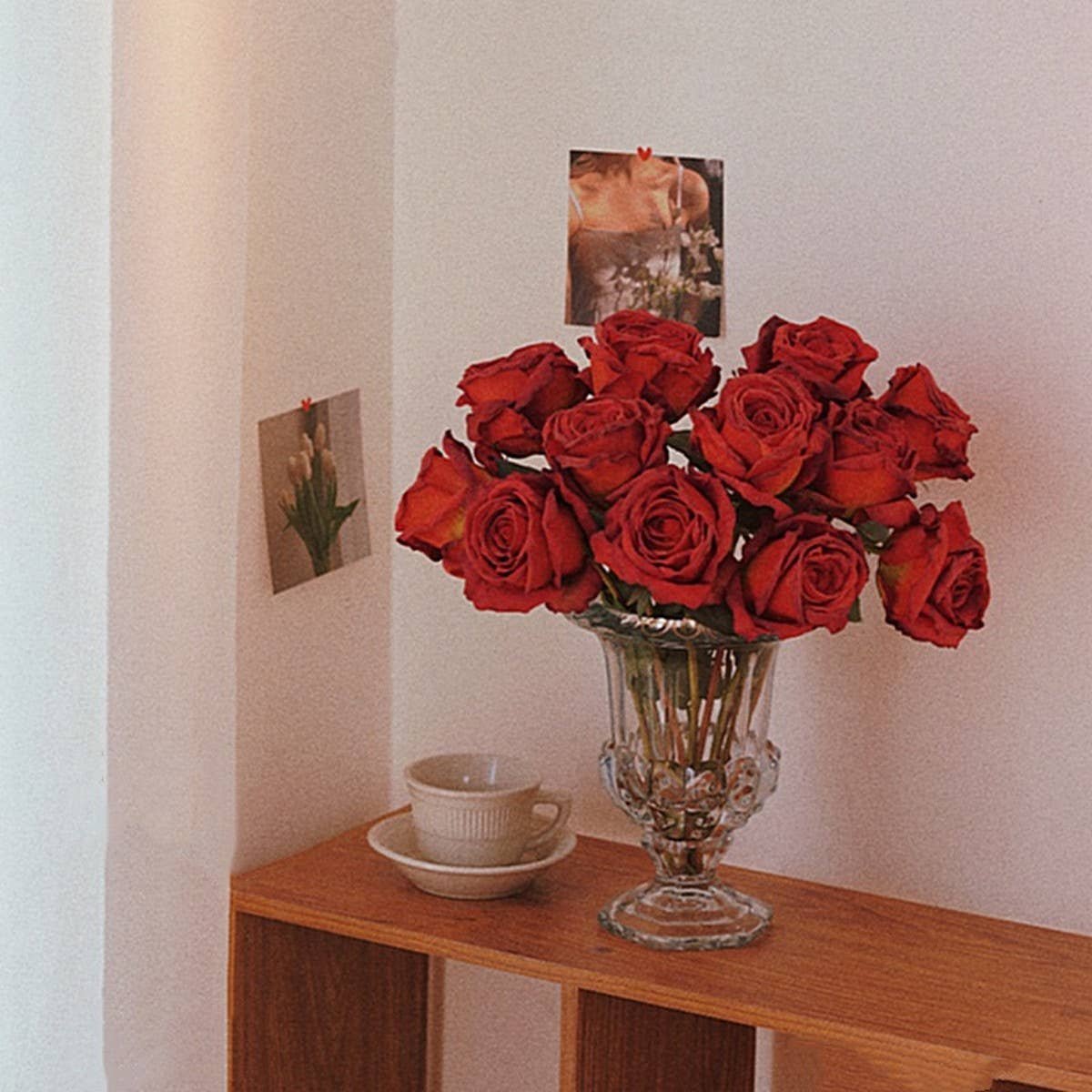 Burnt Edge Rose Bouquet Artificial Flower Decor_CWMM6478