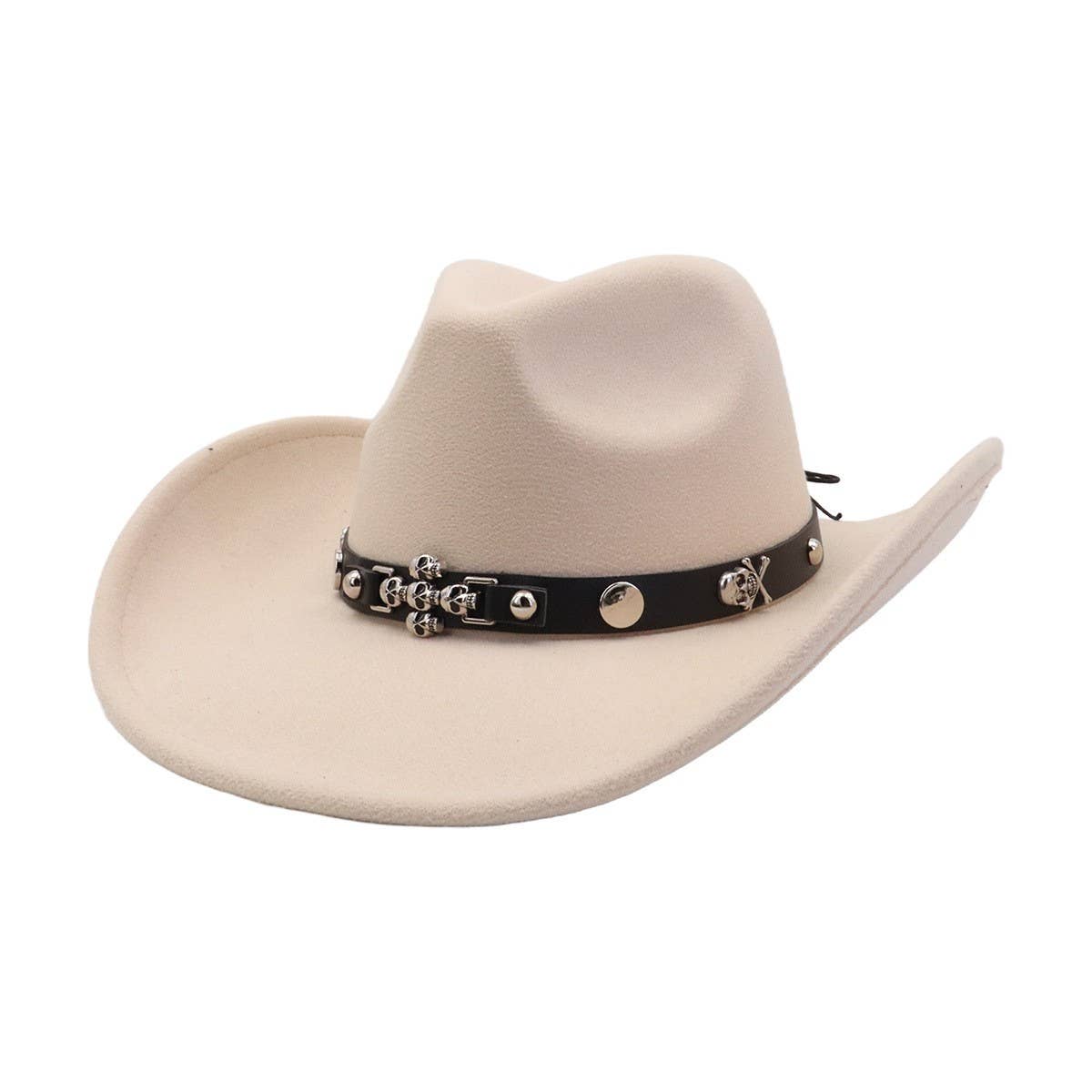 Ethnic Style Wool Blend Felt Cowboy Fedora Hat_CWAH04381