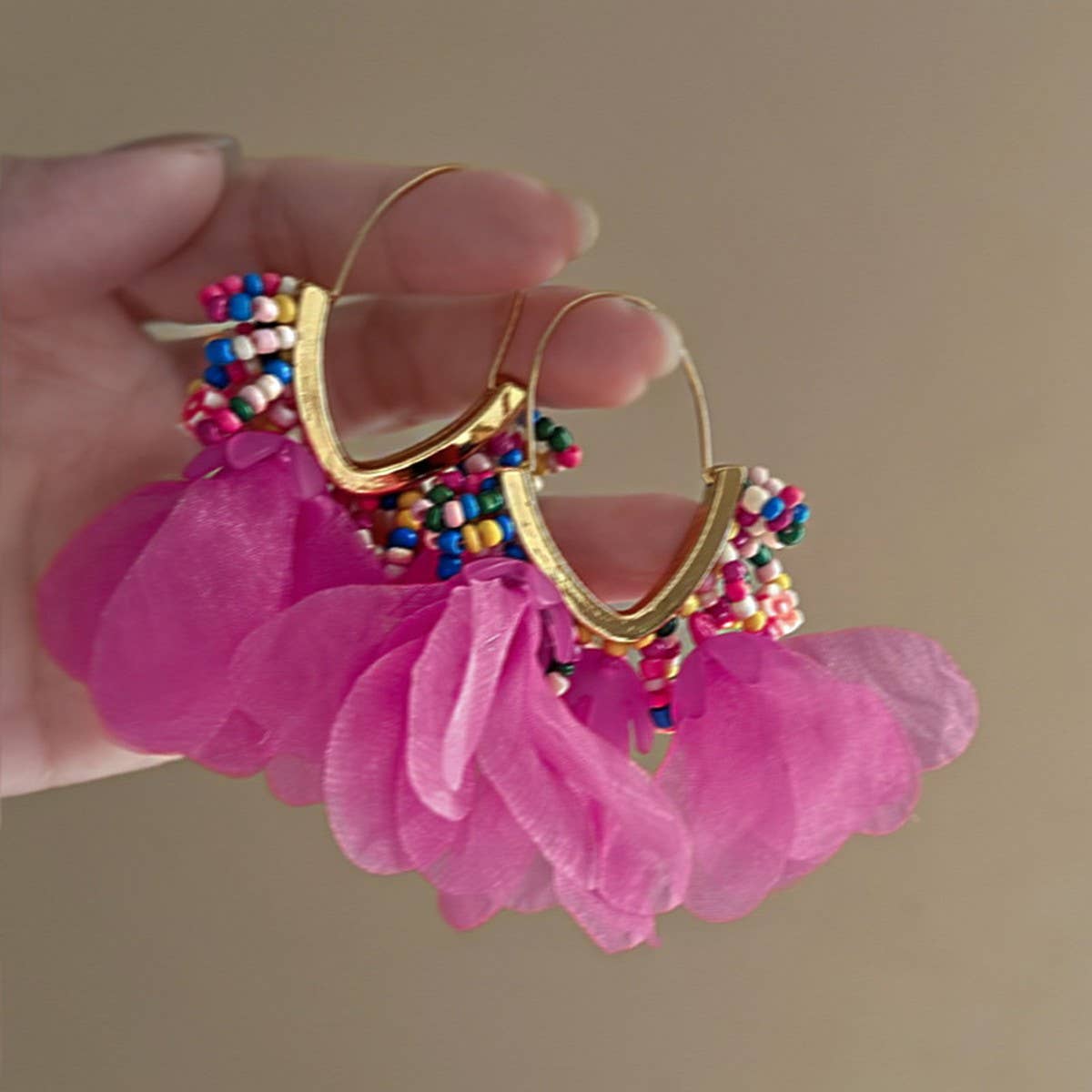 FLOWER TASSEL EARRINGS PERSONALITY EARRINGS
