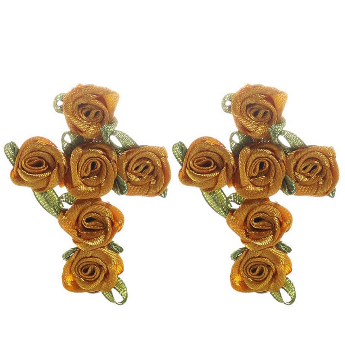 Handmade Fabric Flower Cross Earrings ? Chic Look