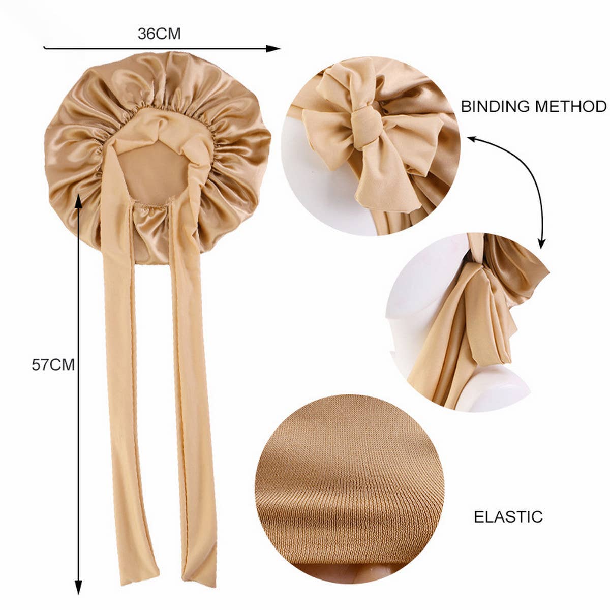 ELASTIC RIBBON SILK BOW NIGHTCAP_CWAH1475
