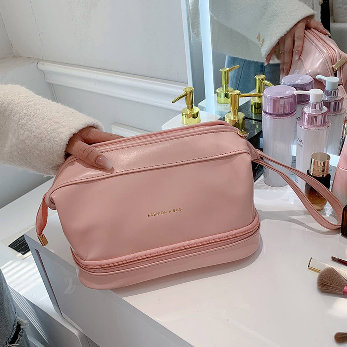 DOUBLE-LAYER LARGE-CAPACITY HIGH-END COSMETIC BAG_CWAB4479