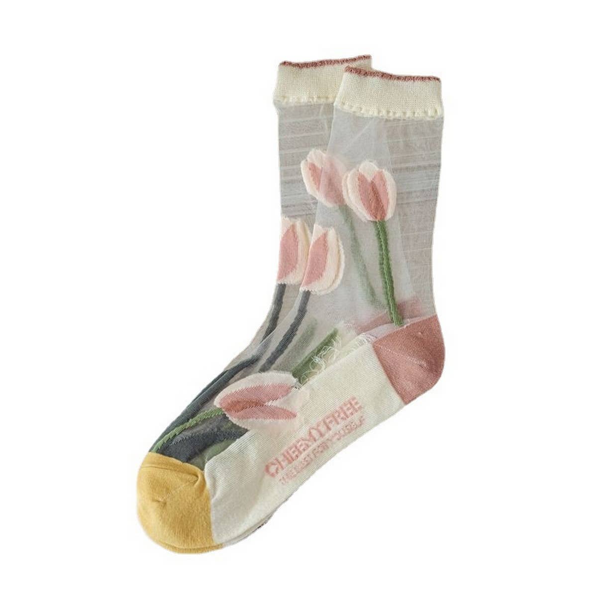 WOMEN TRANSPARENT CRYSTAL GLASS STOCKINGS