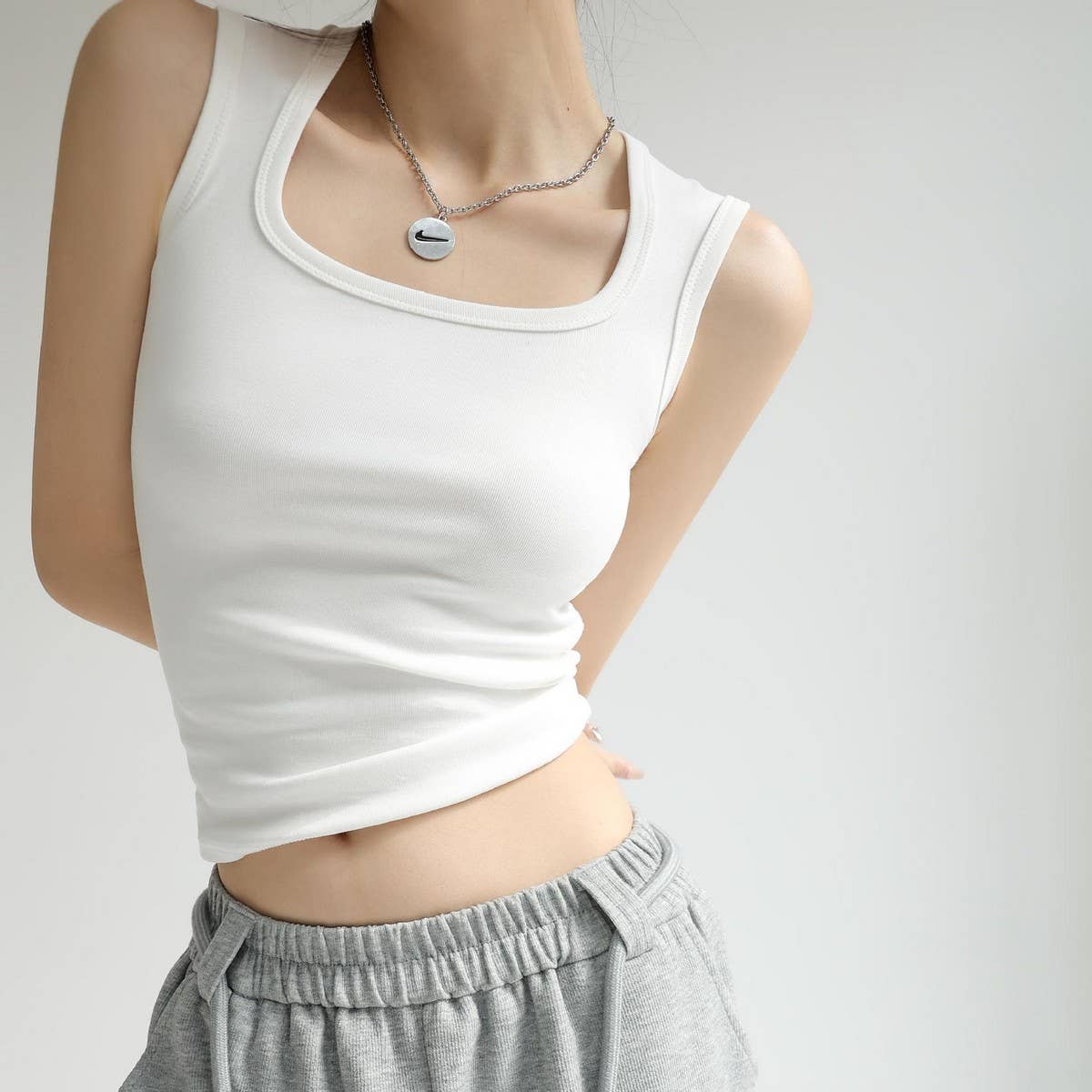 Pure Cotton Vest Bottoming Camisole Basic Tank Top_CWTTK0793