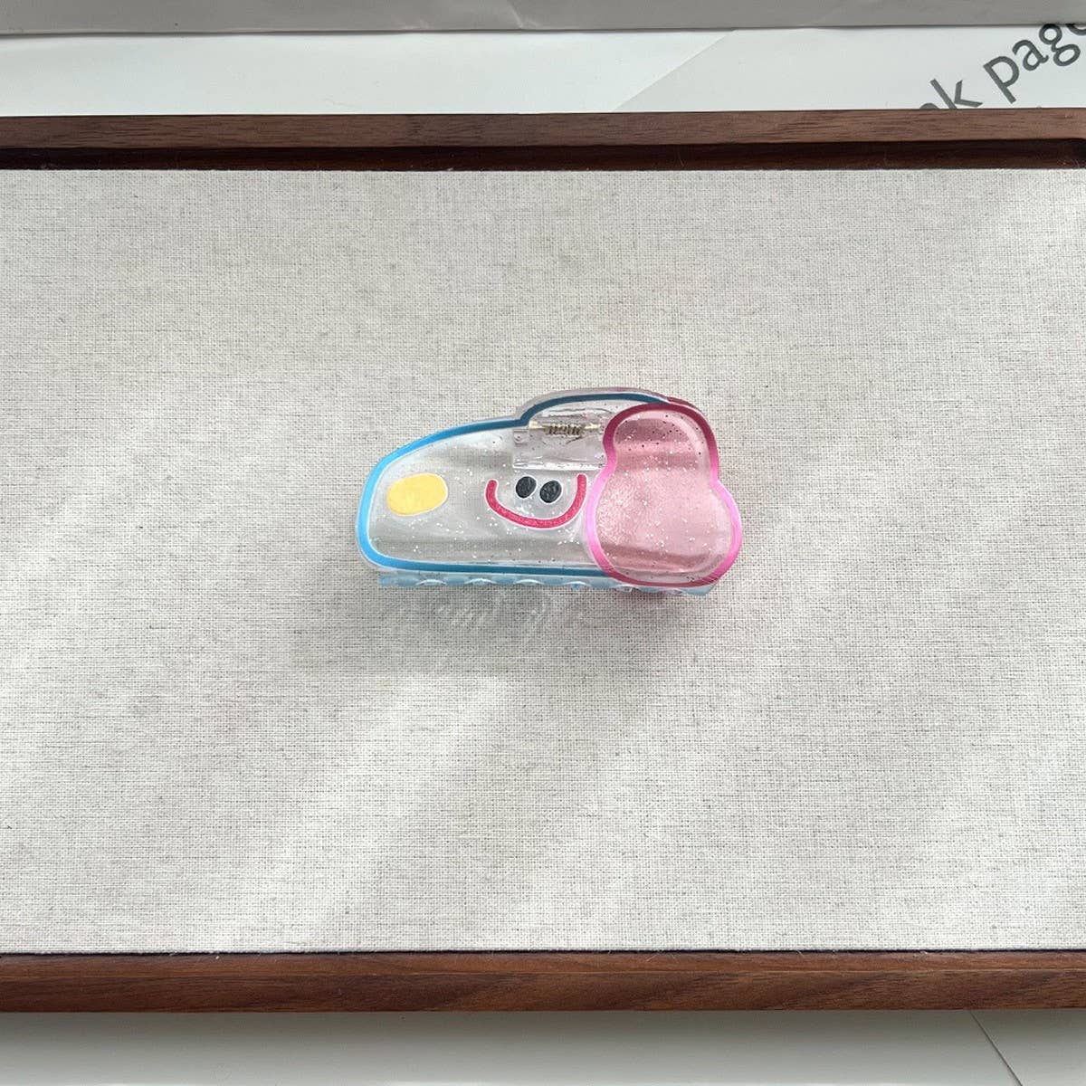 Cute Smiling Dog Transparent Hair Claw for Girls