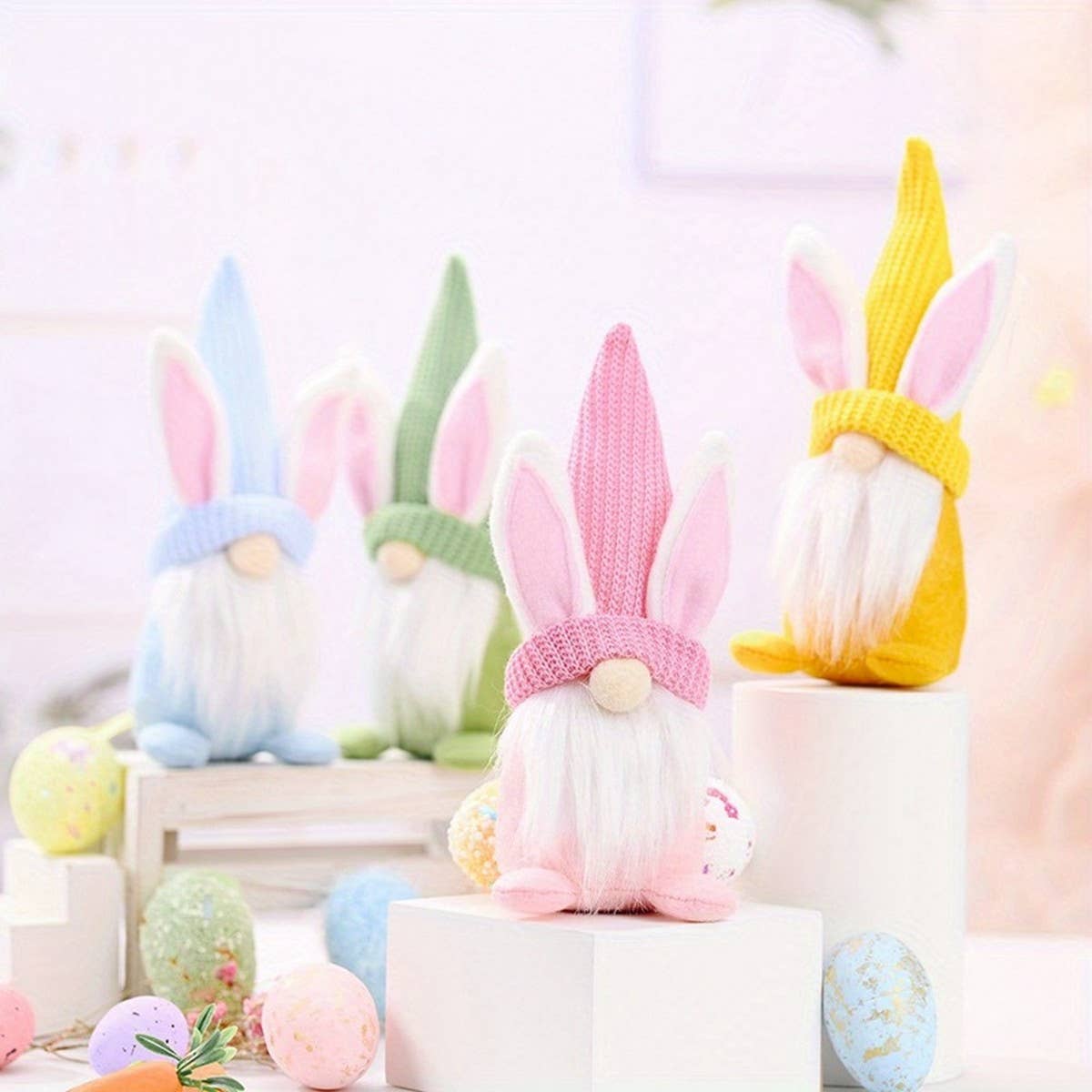 EASTER BUNNY DWARF DOLL ELF FIGURINE ORNAMENTS