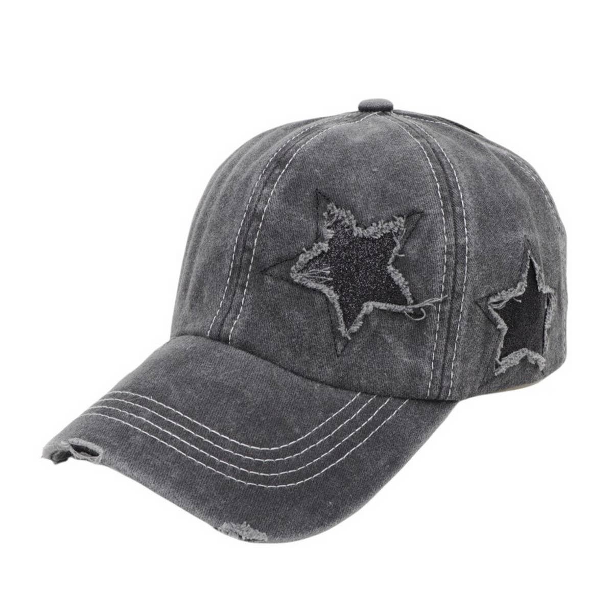 Women's Star Sequin Baseball Cap, Sun Hat CWAH1126