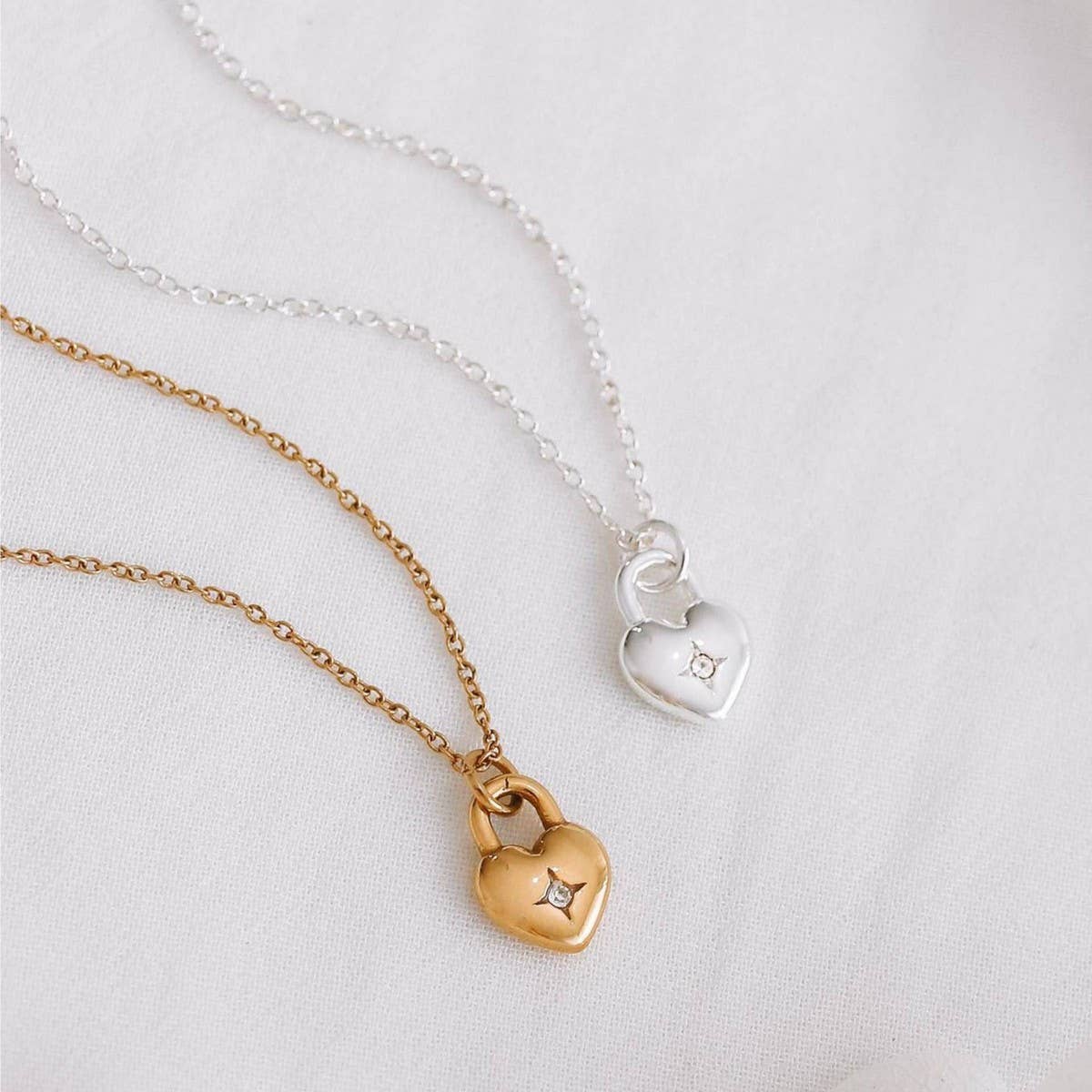 Creative stainless steel love lock necklace