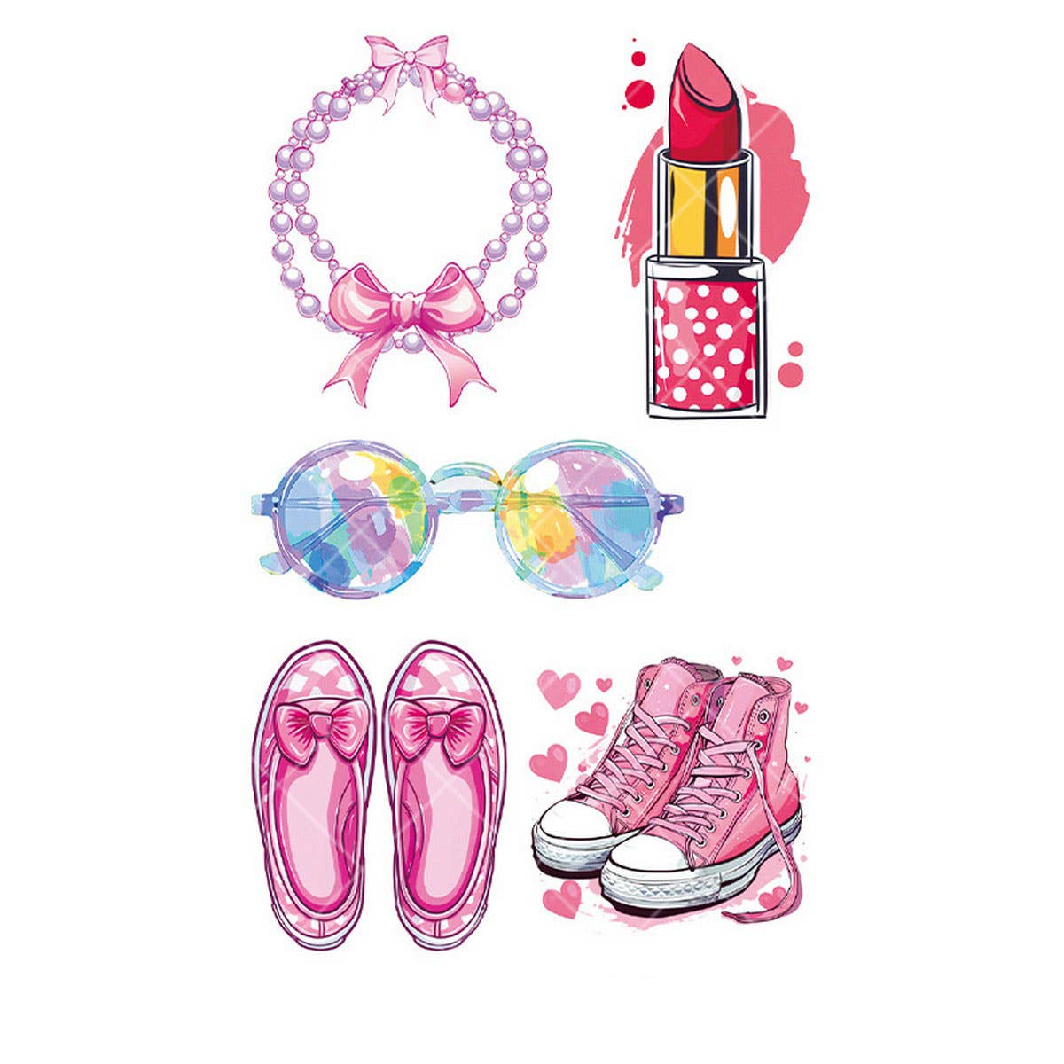 Pink Guitar Girl Tattoos ??Waterproof Kids Party_CWMM8382