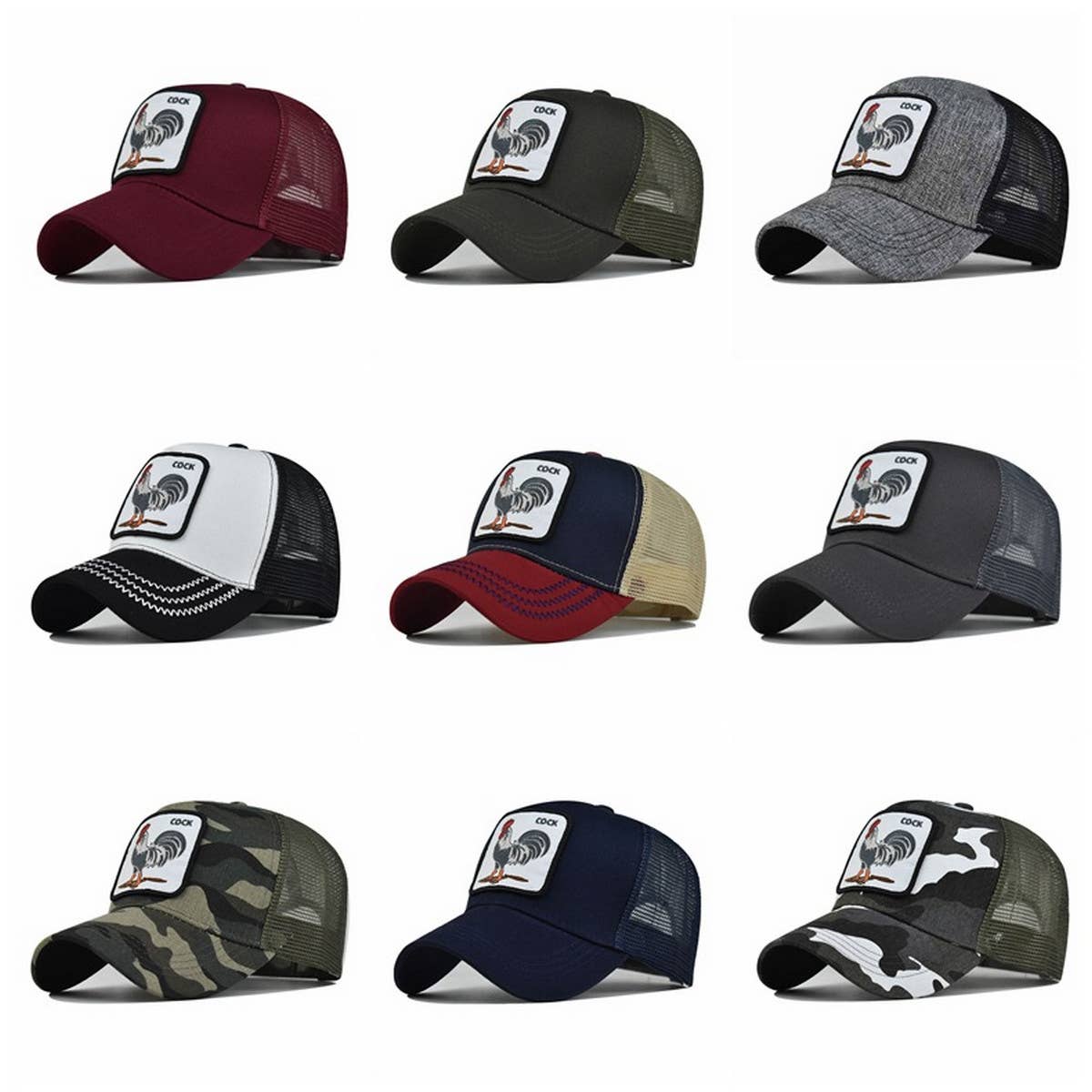 NEW ANIMAL EMBROIDERED BREATHABLE MESH TRUCKER HAT_CWAH1357