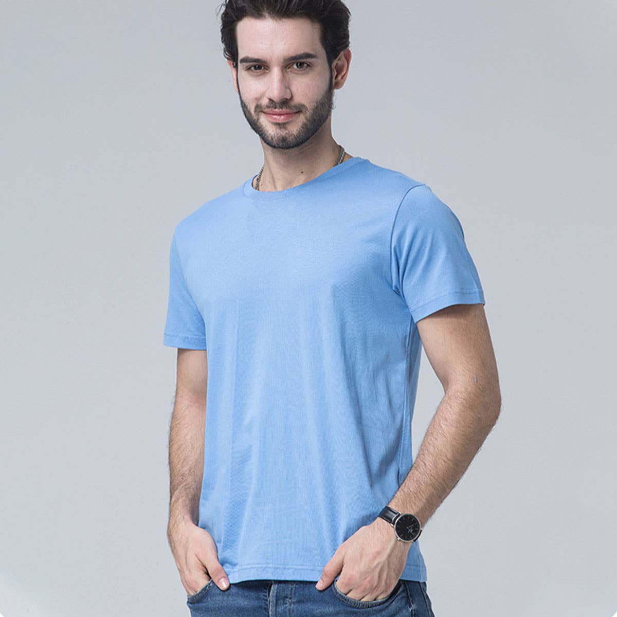 170g Slim Fit Cotton Crewneck Tee – Unisex Basic Shirt