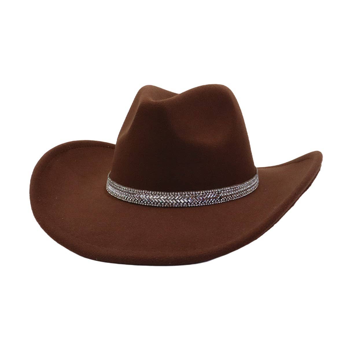 Unisex Wool Cowboy Fedora Ethnic Style Hat_CWAH04404