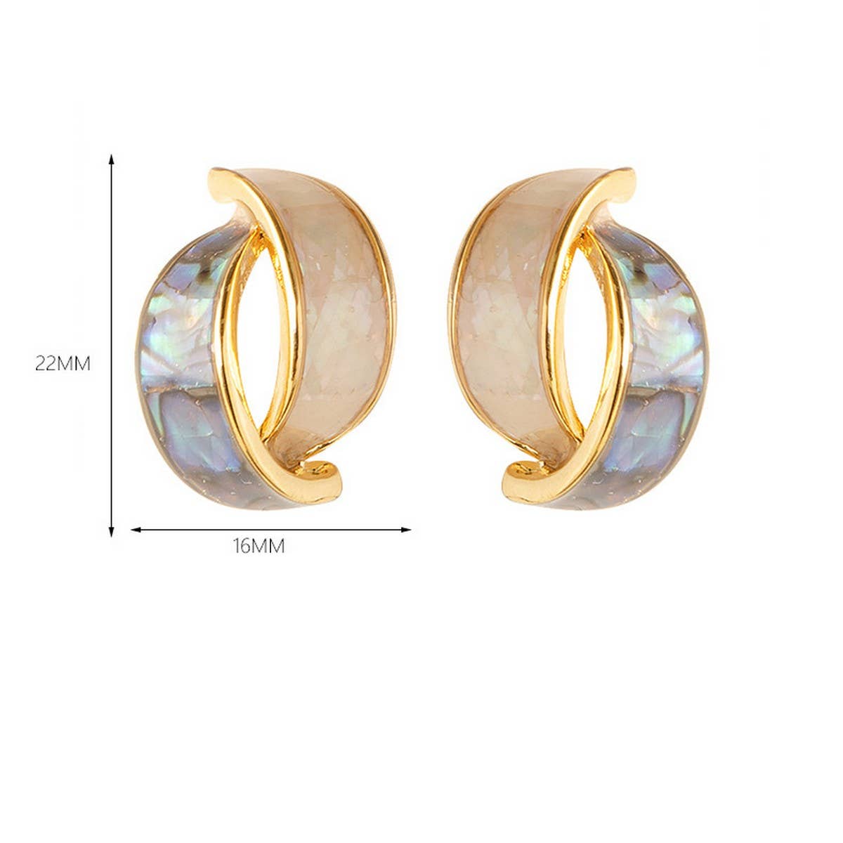 COLORFUL ABALONE INLAID SILVER NEEDLE EARRINGS