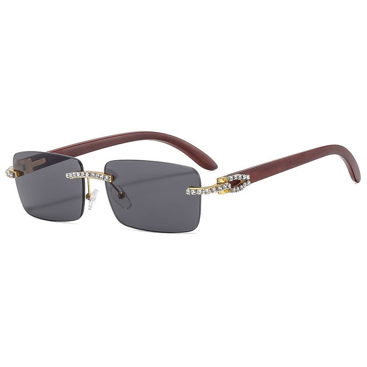Rhinestone Frameless Square Sunglasses for Women
