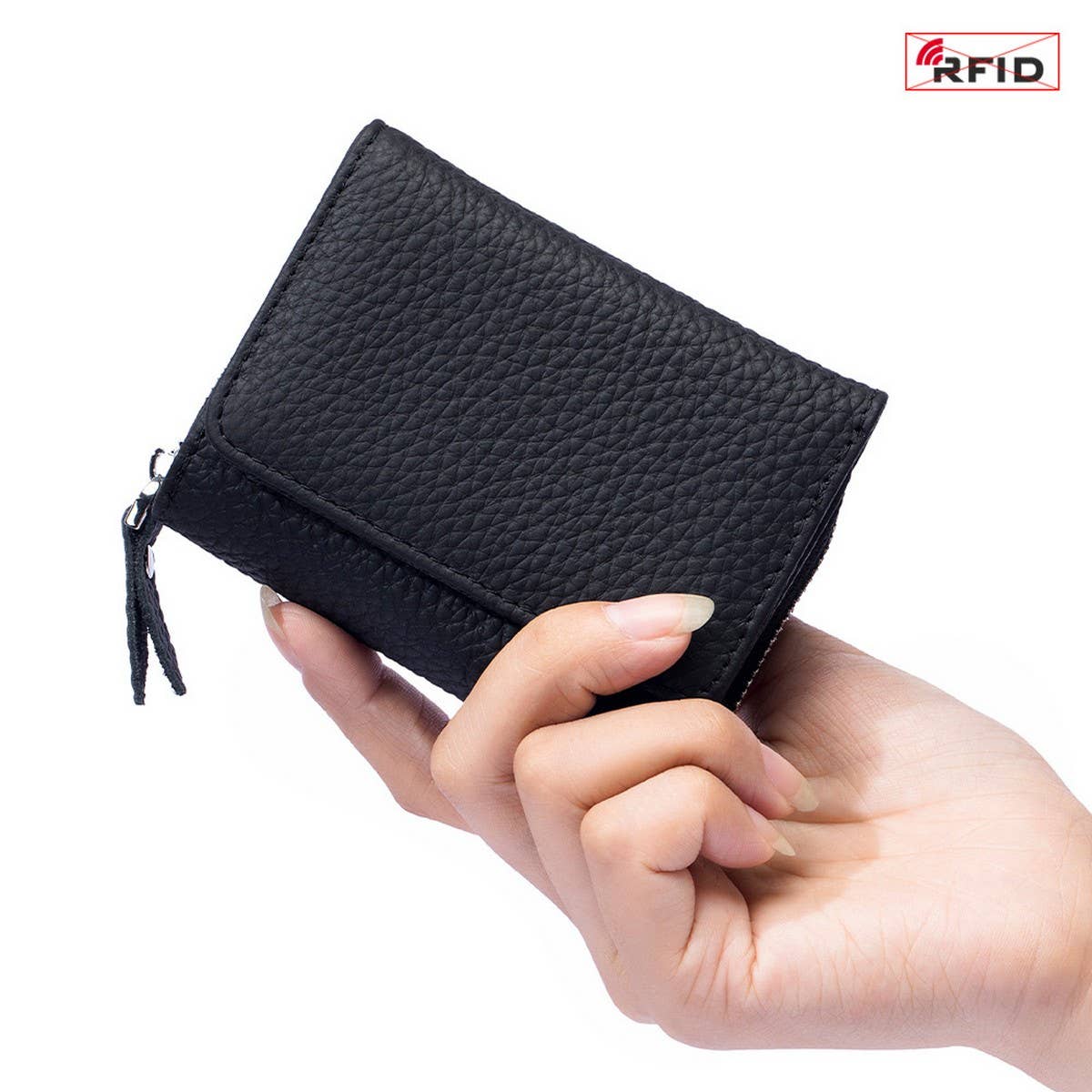 TRIFOLD MINI LARGE CAPACITY LEATHER WALLET_CWAB3703