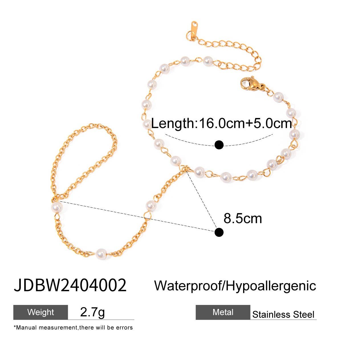 Luxury Stainless Steel Finger Chain Ring Bracelet