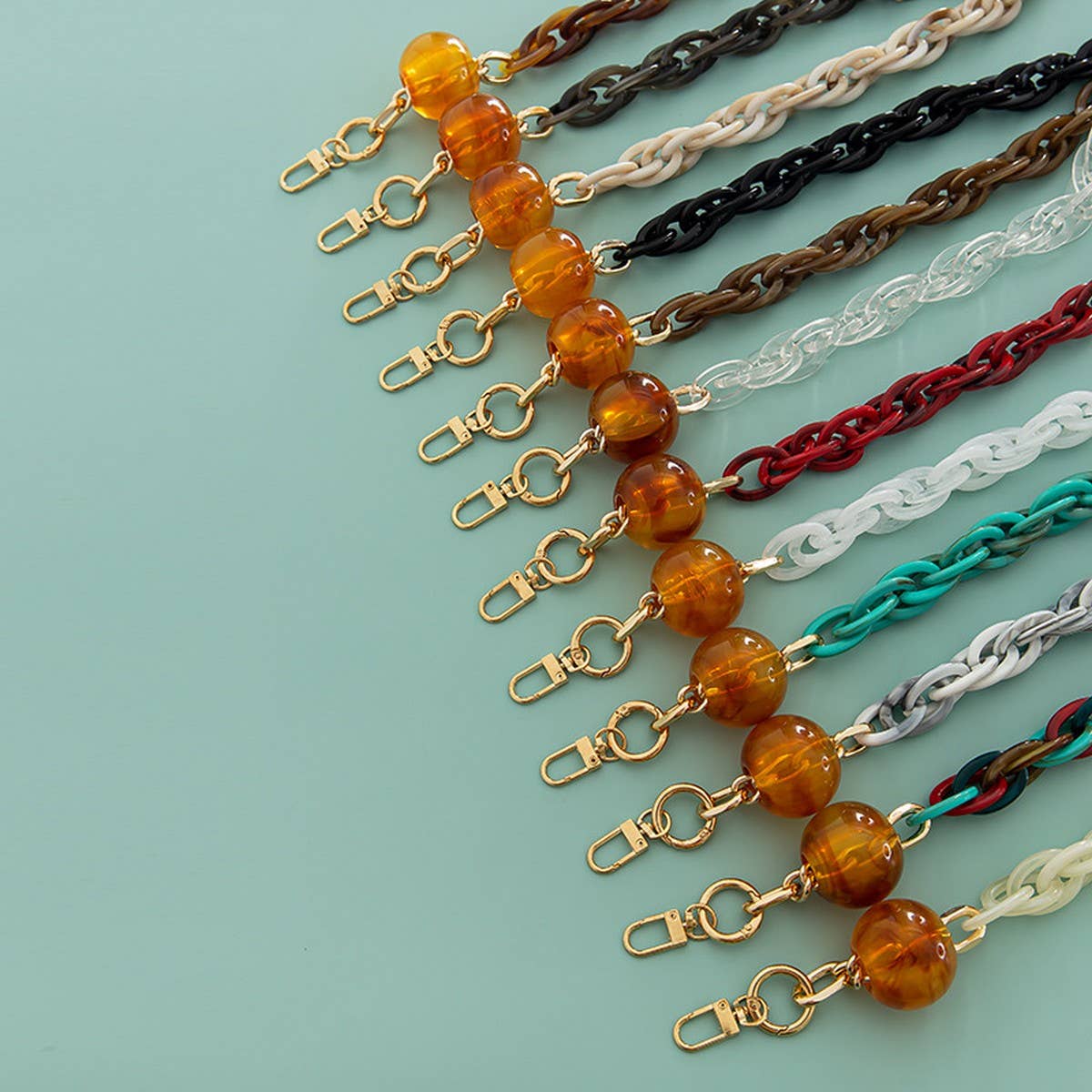 Resin Acrylic Large Lantern Beads Bag Chain Strap_CWMM5106