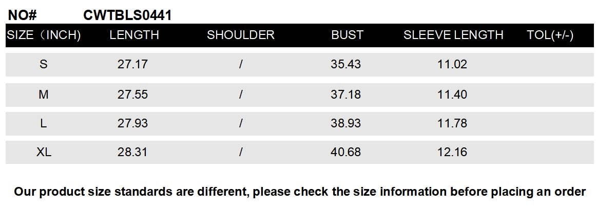 CWTBLS0441_Short Sleeve Tops Fake Two Pieces Pullover Blouse