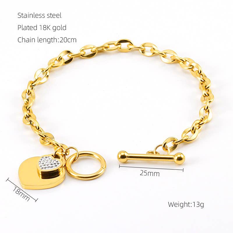 NICHE DIAMOND SET FASHION HIGH SENSE OT BUCKLE BRACELET