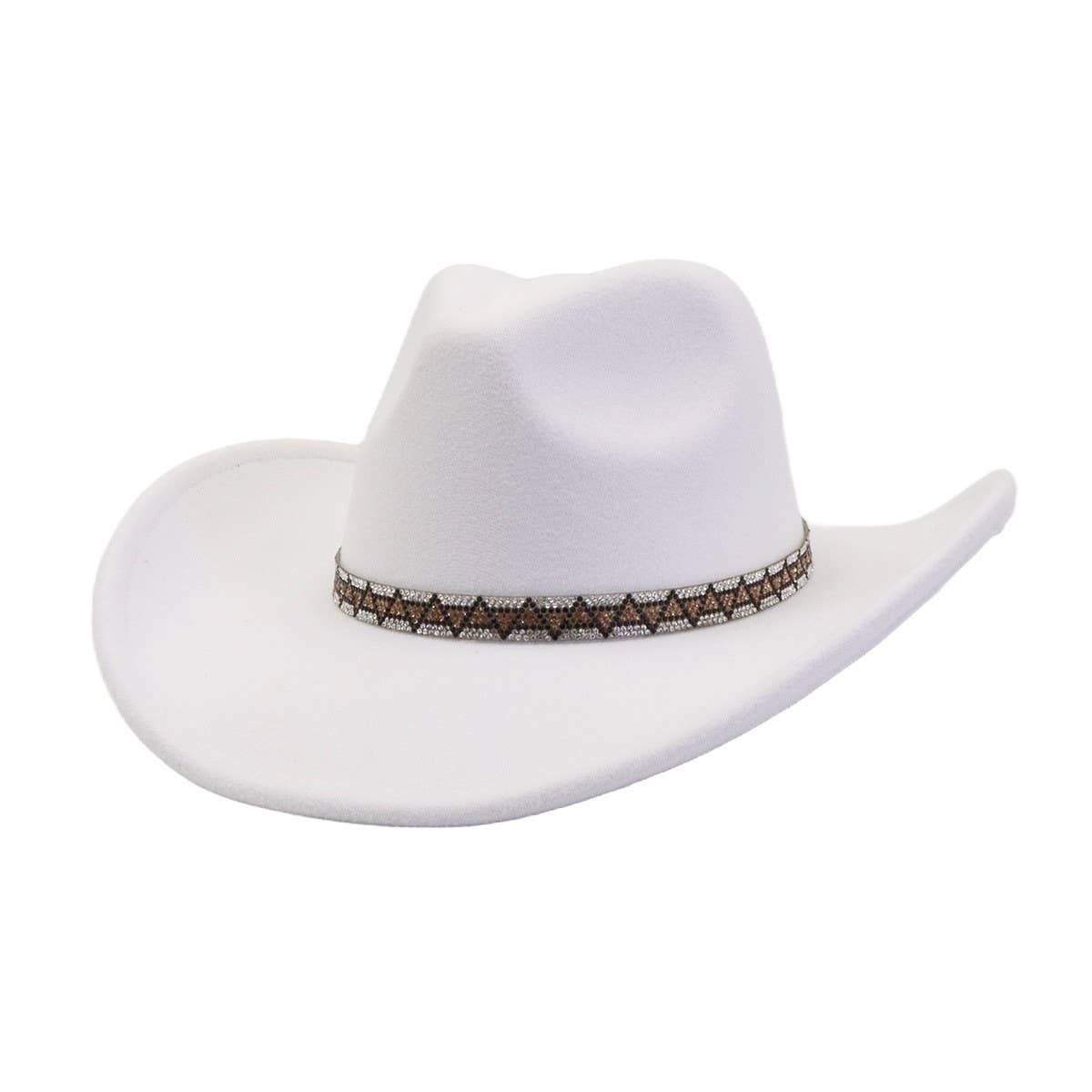 Western Ethnic Felt Cowboy Fedora Hat_CWAH04406