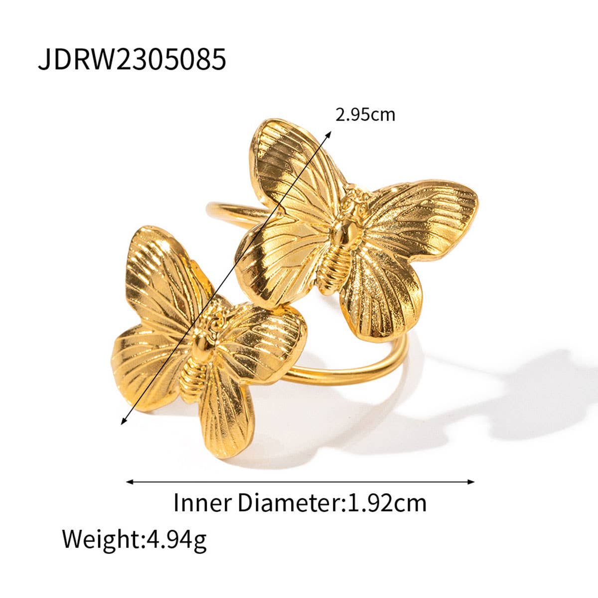 VINTAGE BUTTERFLY NECKLACE EARRINGS RING SET