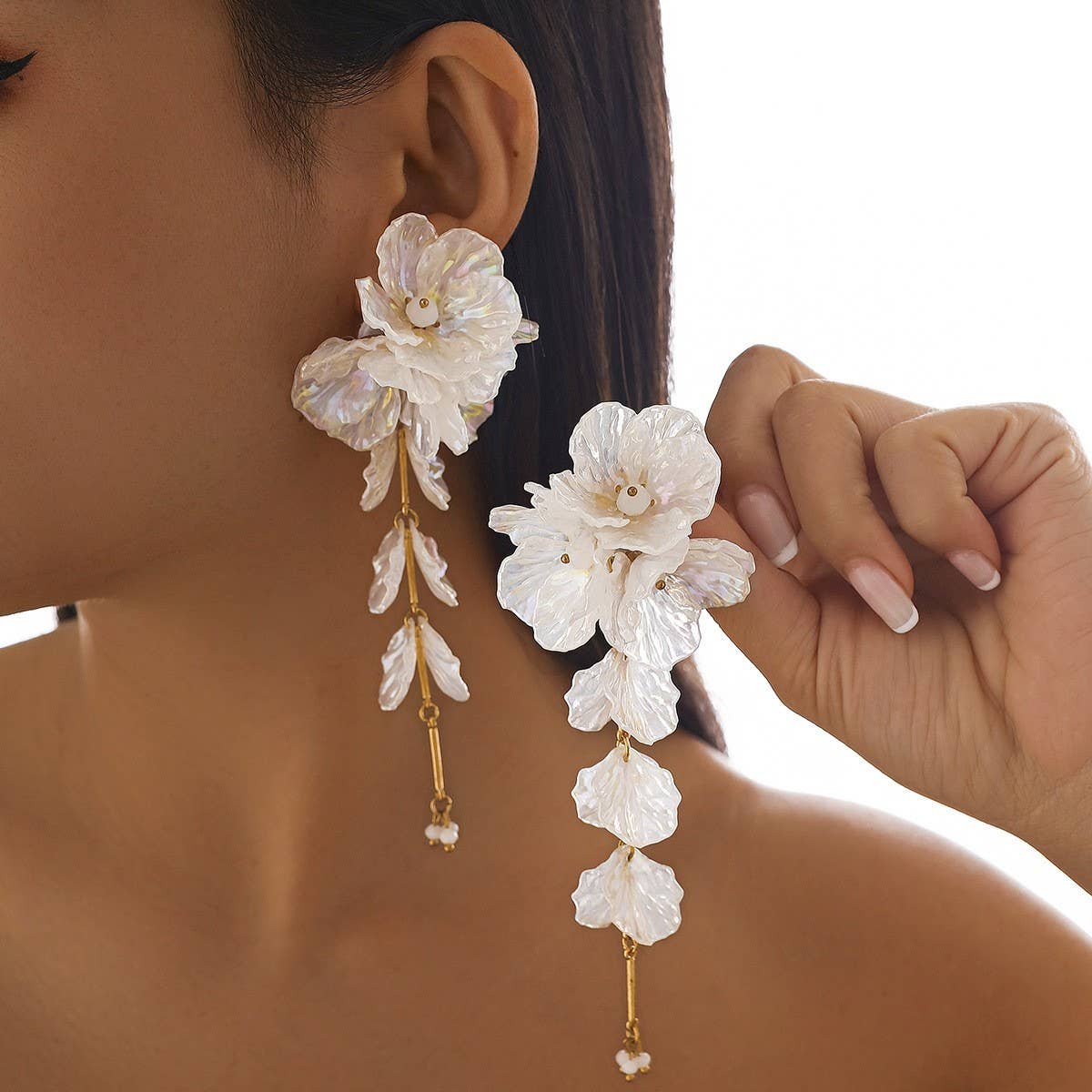 COLORFUL MERMAID FLOWER NECKLACE EARRING SET