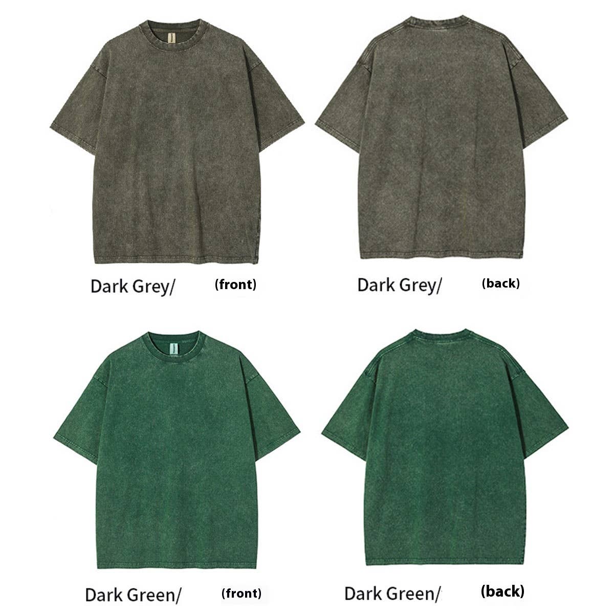 250g Vintage Washed Wax-Dyed Cotton T-Shirt – Custom Logo