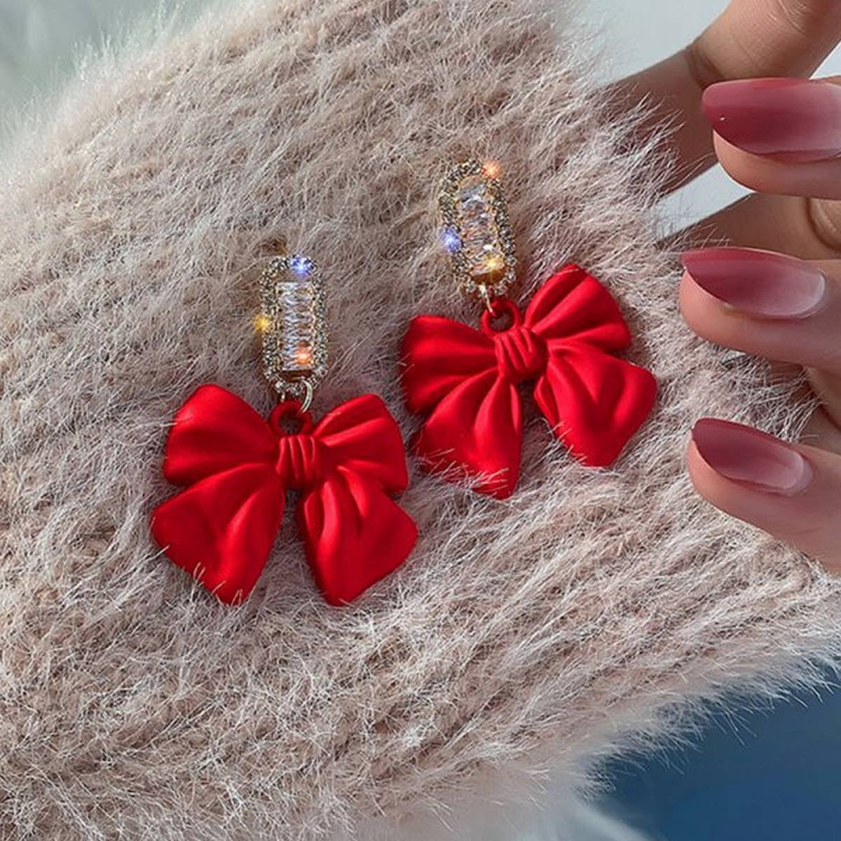 CHRISTMAS BOW RED SERIES EARRINGS