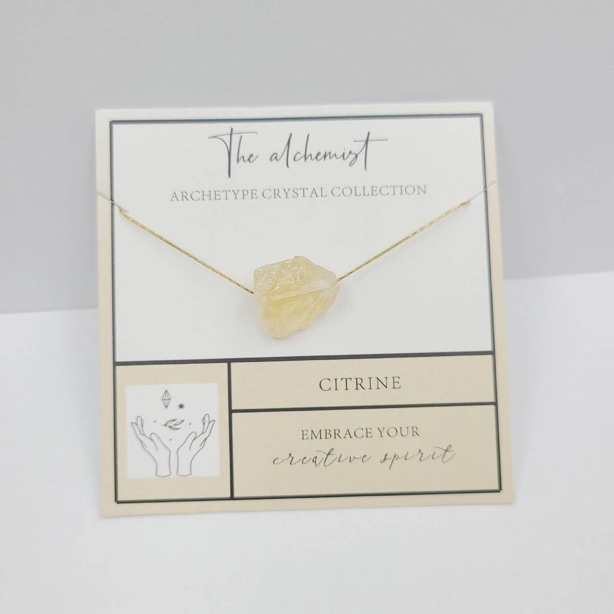 NATURAL STONE PENDANT NECKLACE WITH CARD
