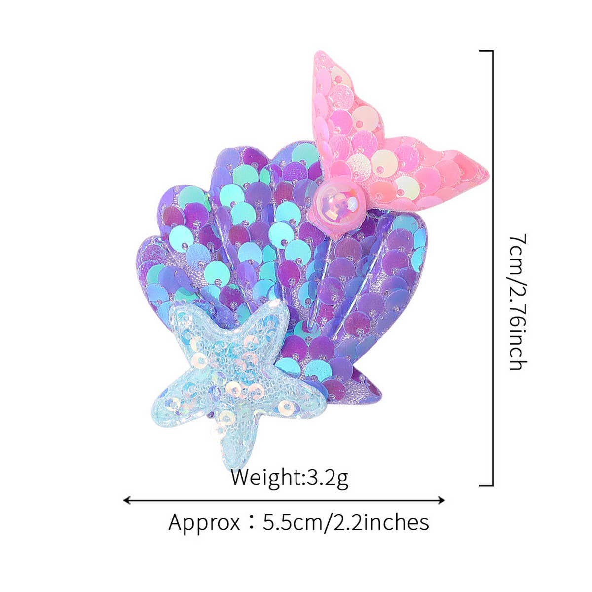 CHILDREN'S SHELL PEARL MERMAID HAIRPIN