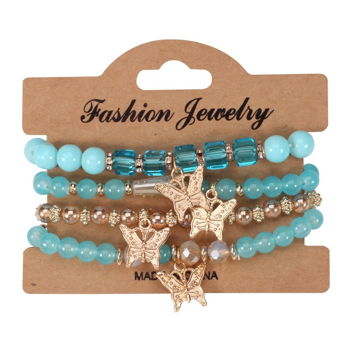 CWMM10435_BOHO BUTTERFLY CRYSTAL BEADED BRACELET SET 4PCS