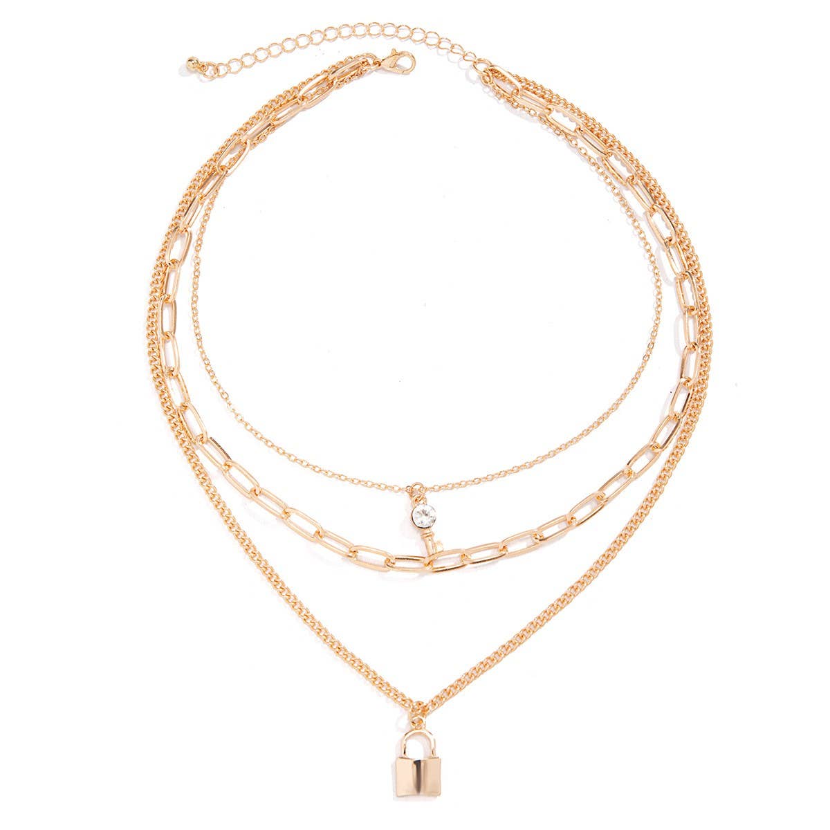 MINIMALIST LOCK KEY PENDANT NECKLACE