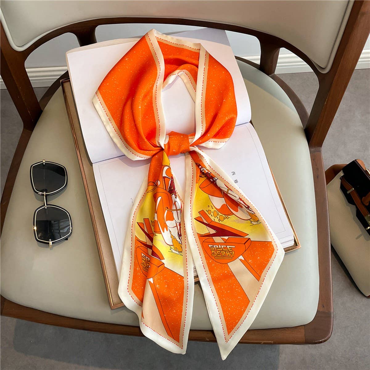 Skinny Silk Scarf for Hair, Neck or Bag Wrap_CWASC1512๐๏ธ