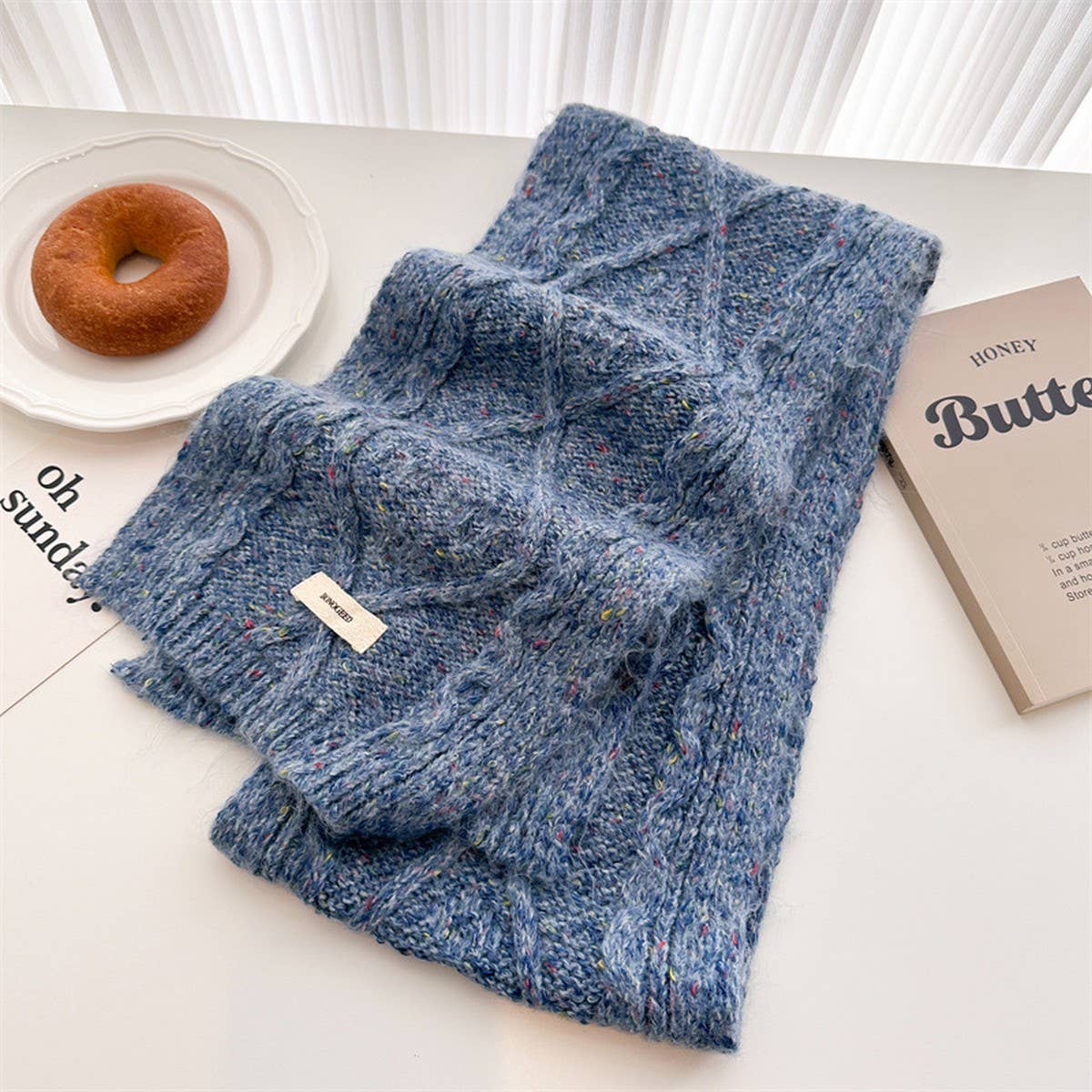 Elegant Solid Wool Scarf Wrap for Fall Winter