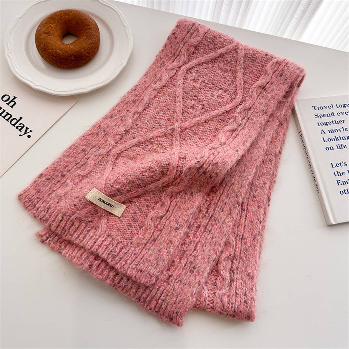 Elegant Solid Wool Scarf Wrap for Fall Winter