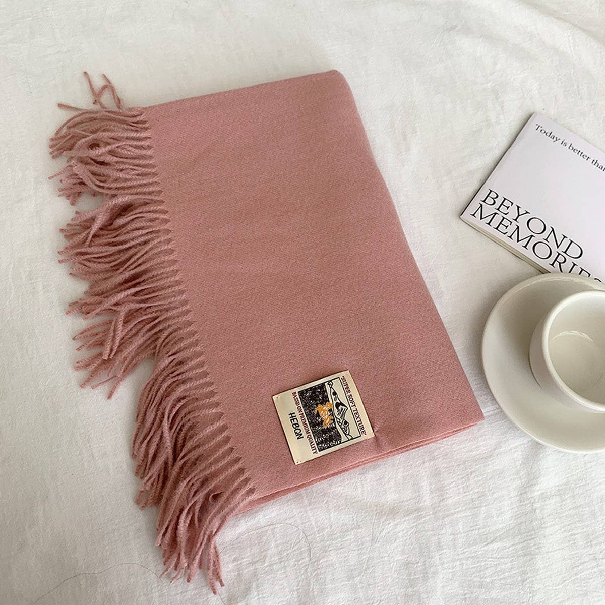 Solid Color Faux Cashmere Scarf -Winter Wrap_CWASC2303