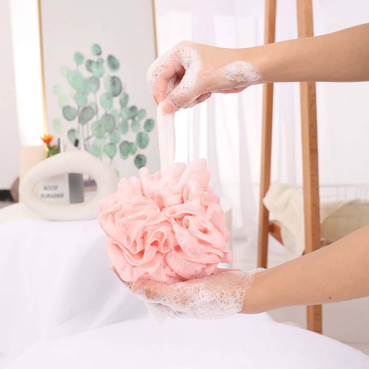 BATH POUF COLORFUL BATH FLOWER BALL_CWMM3382