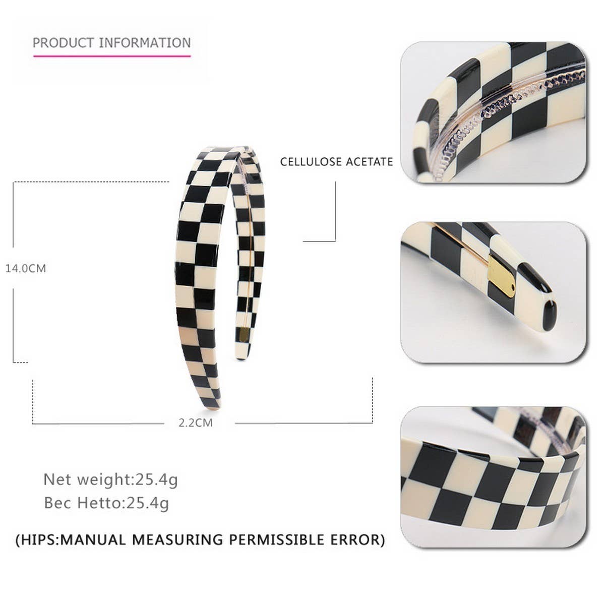 ACETATE HAIR ACCESSORIES WIDE HEADBAND_CWAHA4359