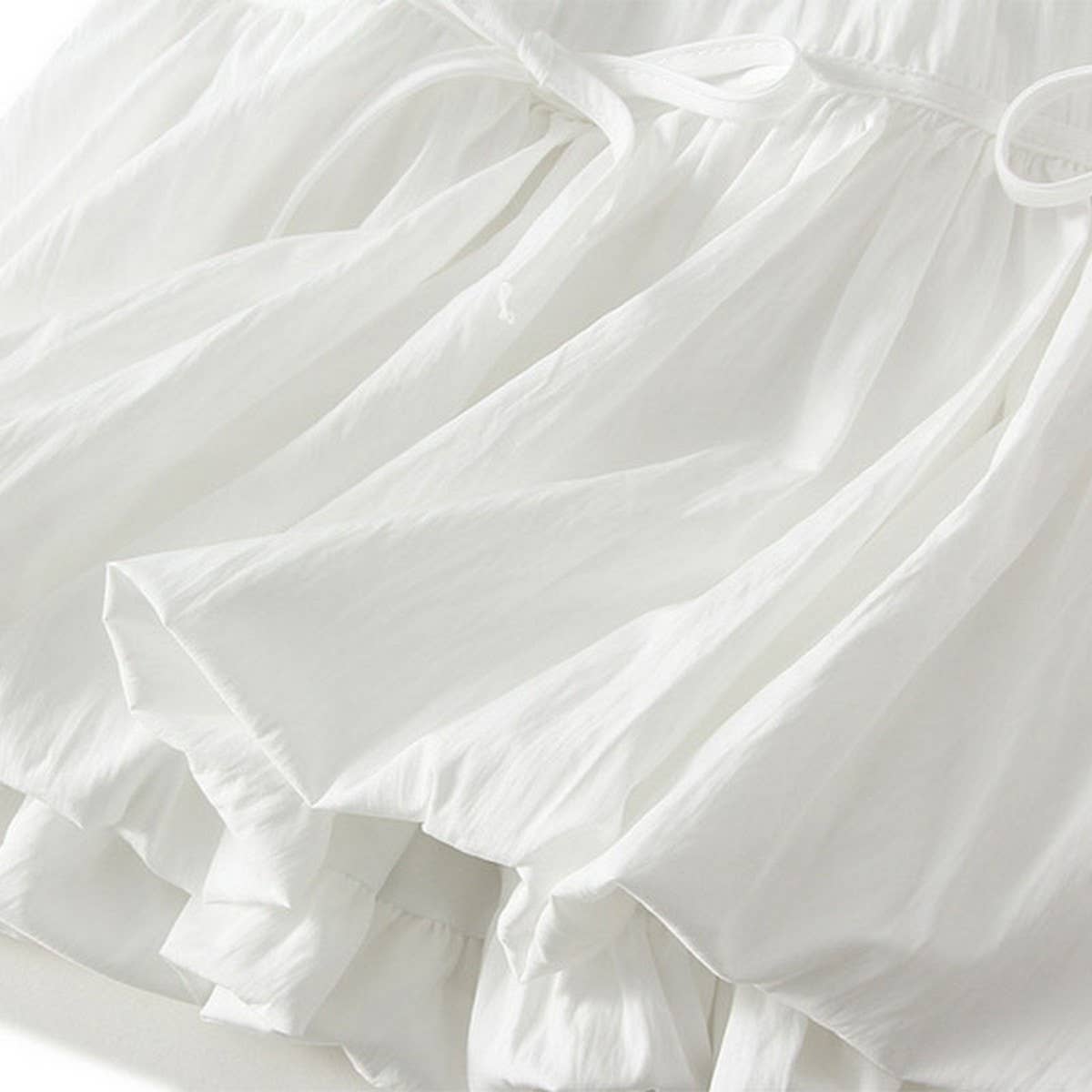 HIGH WAIST A-LINE SHORT SKIRT WITH BOW BUDS