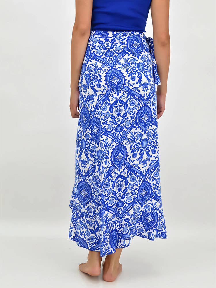 Wrap style lace-up dress