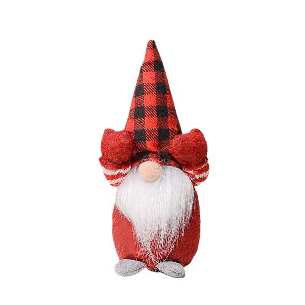 CHRISTMAS PLAID FACELESS DOLL WINDOW DISPLAY
