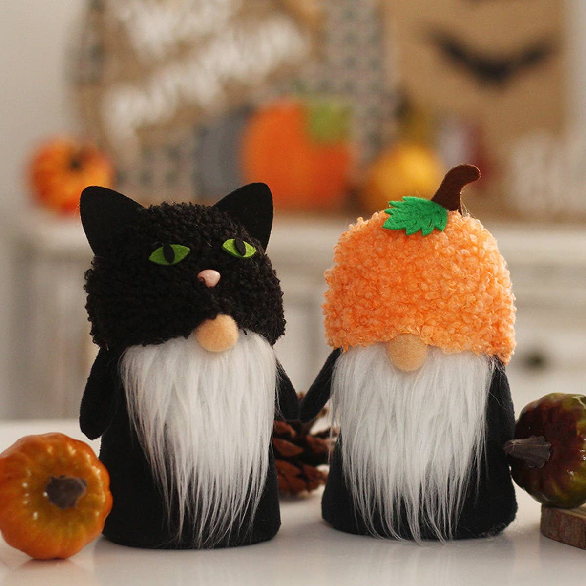 Halloween Faceless Pumpkin Gnome Party Ornament_CWMM9864