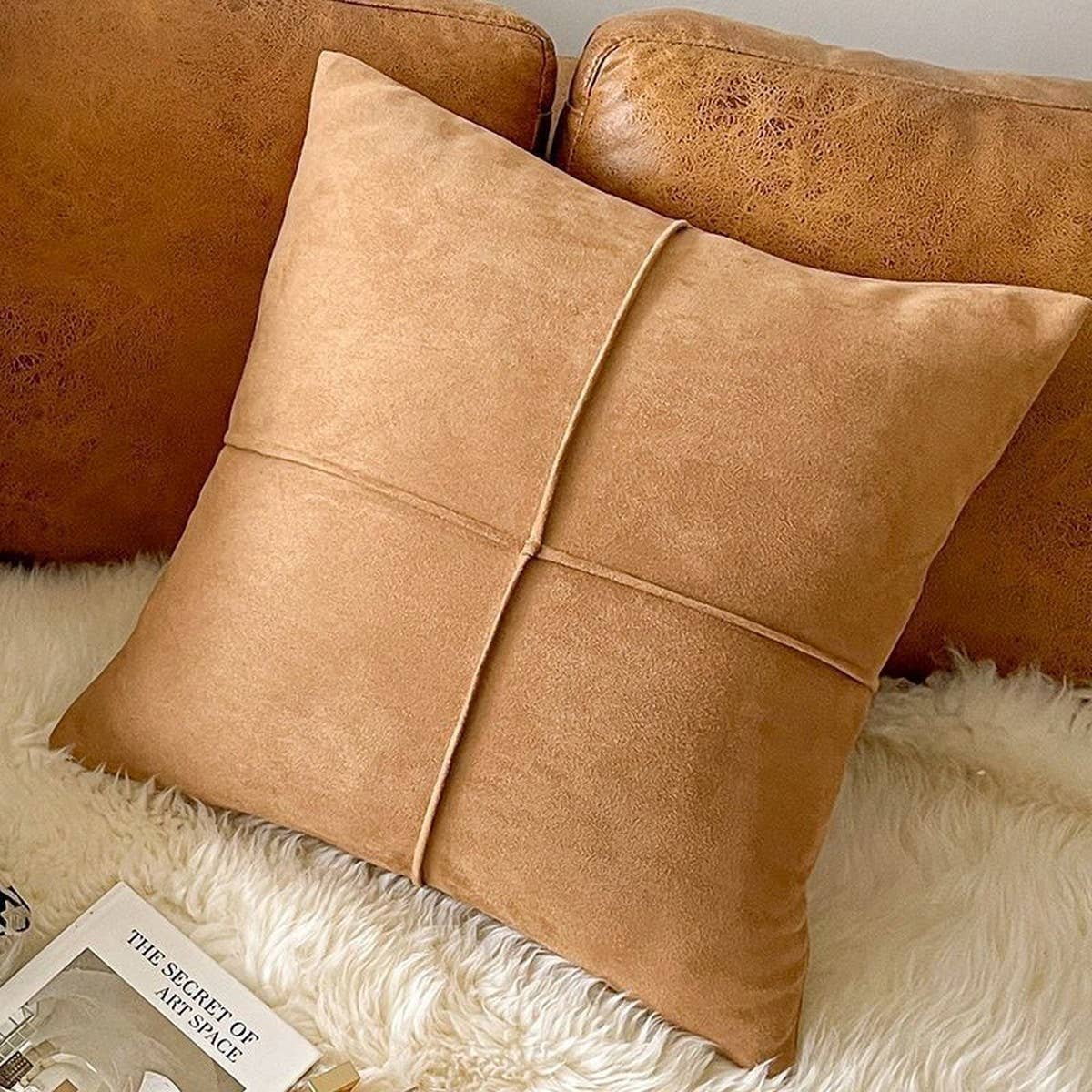 Houndstooth Embroidered Abstract Pillow Cover Decor