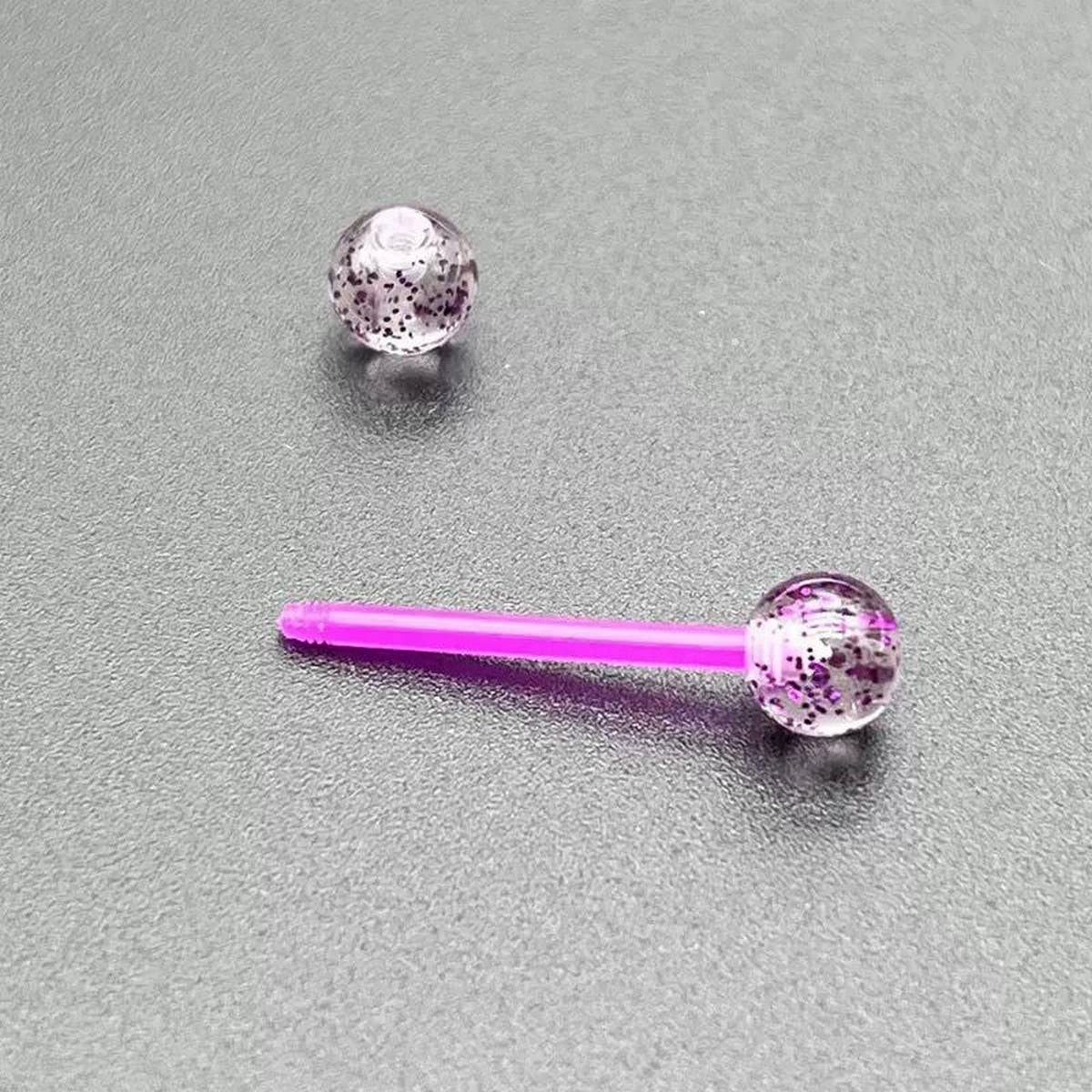 Acrylic Flexible Tongue Piercing Barbell Jewelry_CWMM9595